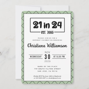 Invitación 21° cumpleaños en la celebración de cumpleaños 202