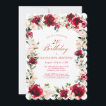 Invitación 21 cumpleaños Floral de peonía rosa rosa rojo<br><div class="desc">Las rosas rojas y las peonías rosadas onduladas están enclavadas en hojas verdes oscuras en esta bella y única invitación de cumpleaños. La caligrafía clásica le permite a sus invitados saber que es un cumpleaños hito y quién es la celebración de cumpleaños. Este elemento forma parte de la colección Red...</div>