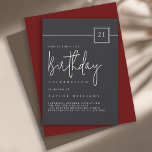 Invitación 21° cumpleaños negro plano Minimalista simple<br><div class="desc">Celebra un hito de 21 años al estilo de la moda con esta simple invitación a la fiesta de 21 cumpleaños de color negro y marfil beige. El diseño minimalista moderno combina un fondo negro profundo y mate con una tipografía refinada de marfil-beige, que incluye un osado sans-serif para los...</div>