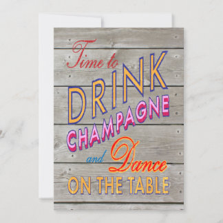 Invitación 21 cumpleaños para beber champán - barn board