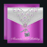 Invitación 21 Fiesta de cumpleaños Overlay Pink Jewel Key Loc<br><div class="desc">21 cumpleaños Fiesta overlay Fiesta de llave jewel rosada fiesta de cumpleaños fiesta de cumpleaños elegante plata blanca overlay joyas de yeso rosado Fiesta de diamantes, cumpleaños, fiesta de celebración. Personalizar con sus propios detalles. 21°, cumpleaños, fiesta, overlay, rosa, joyas, llave, cerradura, fiesta de cumpleaños, 21° cumpleaños, fiesta de 21°...</div>