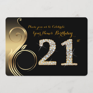 Invitación 21,Invitación por cumpleaños,Diamante número,Foto