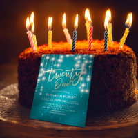 21 Luces de cadena turquesa de centelleo de cumple