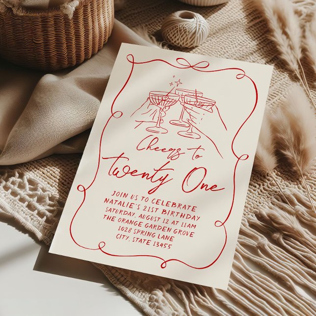 Invitación 21 Mano Trae Saludos A Veinte Y Un Cumpleaños (Subido por el creador)