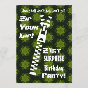 Invitación 21° SORPRESA Fiesta de cumpleaños, lávese sus estr