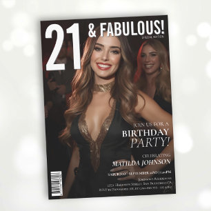 Invitación 21 y Fabulous Magazine tapa 21st Birthday