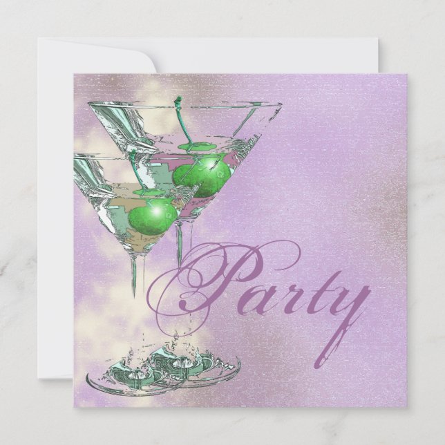 Invitación 21ro elegante verde rosado (Anverso)