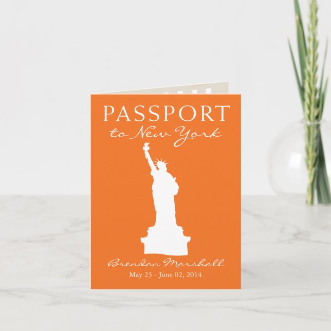 Invitación 21ro pasaporte del cumpleaños de New York City (Anverso)