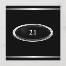 Invitación 21ro varón del cumpleaños de la raya de plata