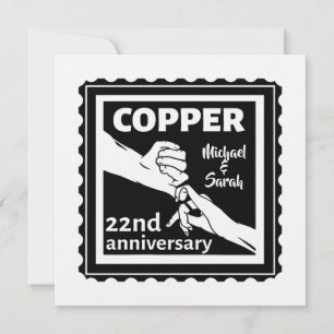 Invitación 22.º aniversario boda de mano