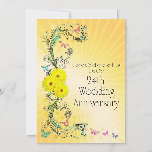 Invitación 24.º Boda Anniversay Party (Anverso)