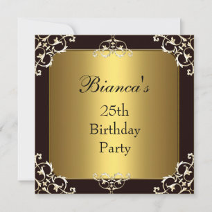 Invitación 25ª fiesta de cumpleaños Élite de oro n