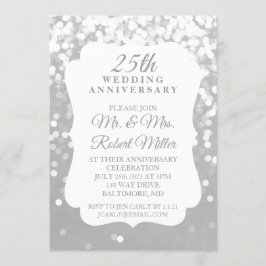 Invitación - 25º aniversario Boda Sparkling Silver