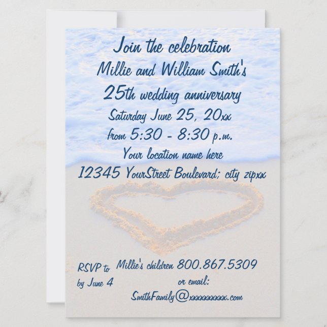 Invitación 25º Aniversario de Boda (Anverso)