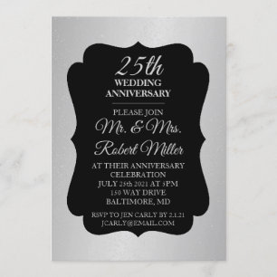Invitación - 25º Aniversario de Boda Confeti Plate