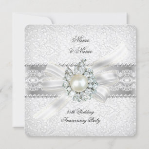 Invitación 25º Aniversario de Boda Fiesta de Plata Perla Enca