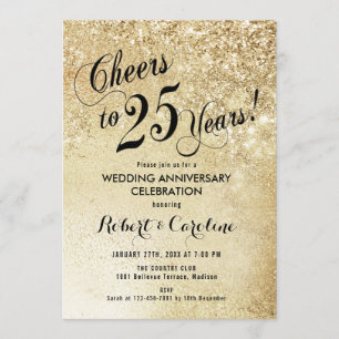Invitación 25º Aniversario de Boda Oro