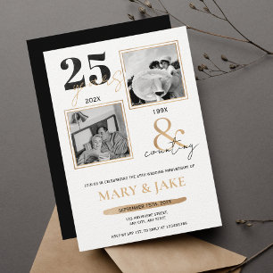 Invitación 25º Aniversario de Bodas de Plata Entonces y Ahora