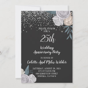 Invitación 25º Aniversario de Bodas de Plata Glitter