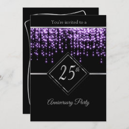 Invitación 25º Aniversario de Plata con Estrellas Moradas