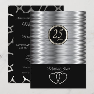 Invitación 25º Aniversario de Plata - Patrón de Jirafa