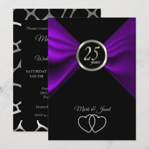 Invitación 25º Aniversario de Plata - Patrón de Jirafa