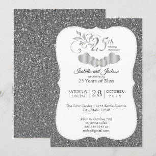 Invitación 25º Aniversario de Silver Glitter