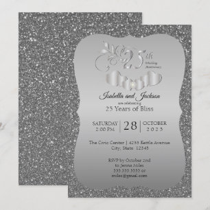 Invitación 25º Aniversario de Silver Glitter