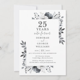 Invitación 25º Aniversario del Boda de la Plata Floral Botáni