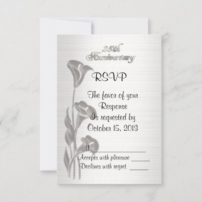 Invitación 25º aniversario del Boda RSVP (Anverso)