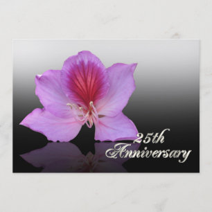 Invitación 25º Aniversario orquídea en negro