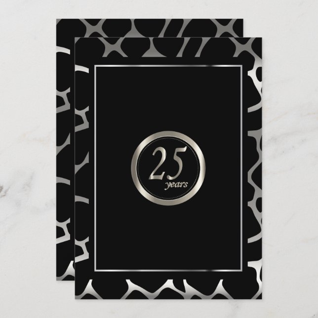 Invitación 25º Diseño del Aniversario de Plata - Diseño de la (Anverso / Reverso)