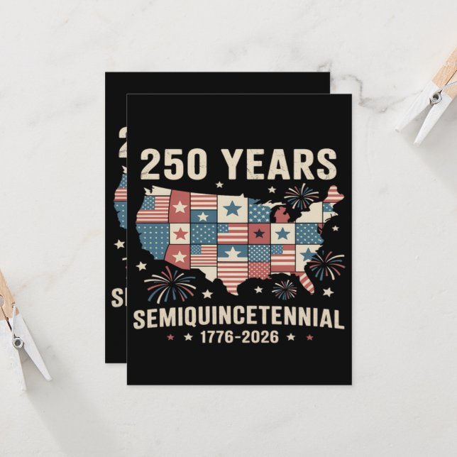 Invitación 250º Aniversario de la Independencia de EE. UU. (Anverso/Reverso In Situ)