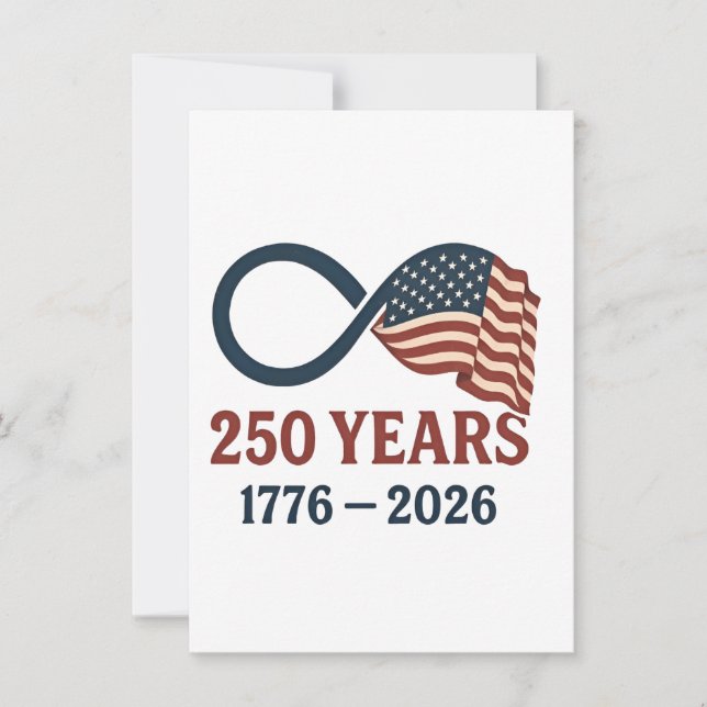 Invitación 250 Aniversario 1776-2026 USA Patriótico  (Anverso)