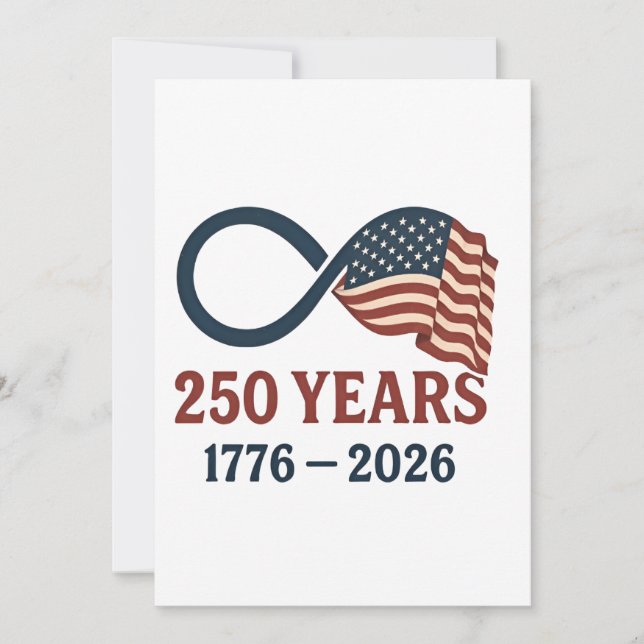 Invitación 250 Aniversario 1776-2026 USA Patriótico  (Anverso)