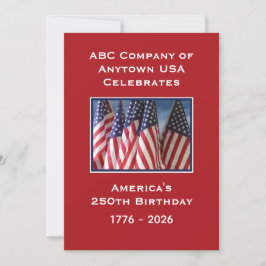 Invitación 250 Aniversario USA Banderas Patrióticas Americana