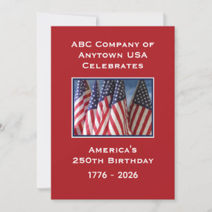 Invitación 250 Aniversario USA Banderas Patrióticas Estadouni
