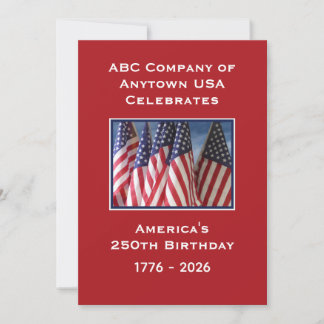 Invitación 250 Aniversario USA Banderas Patrióticas Estadouni