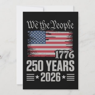 Invitación 250 Años 1776 2026 Cumpleaños 250 4 De Julio