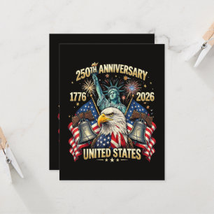 Invitación 250 años aniversario americano 1776-2026 bandera d