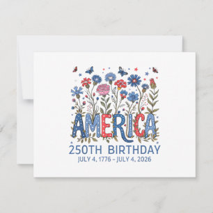 Invitación 250 Años Aniversario de América Cumpleaños 250 de