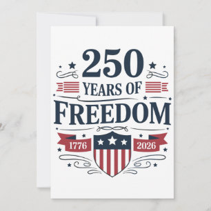 Invitación 250 Años De Libertad 1776 2026 250º 4 De Julio