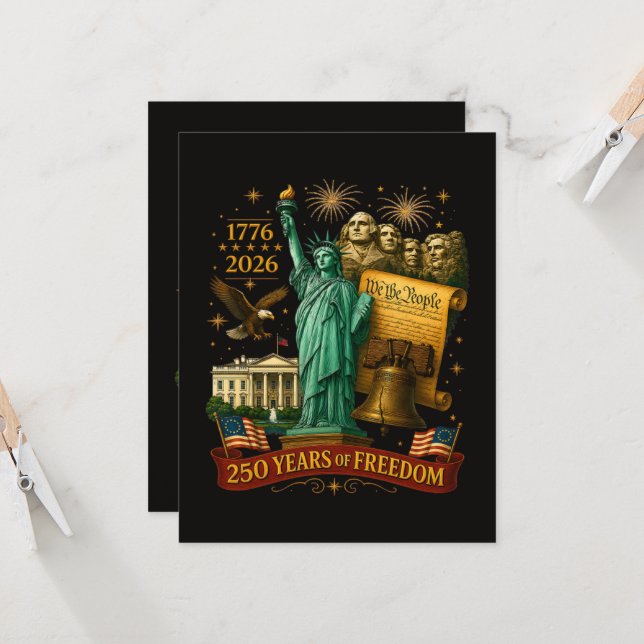 Invitación 250 años de libertad estadounidense (Anverso/Reverso In Situ)