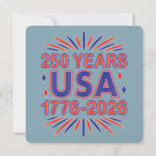 Invitación 250 años EE.UU. 1776-2026 Semiquincentenario