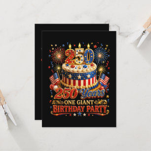 Invitación 250 años Un Cumpleaños Gigante 250 Aniversario EE.