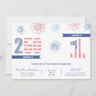 Invitación 250 cumpleaños de América y 1er cumpleaños