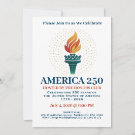 Invitación 250 cumpleaños de Estados Unidos