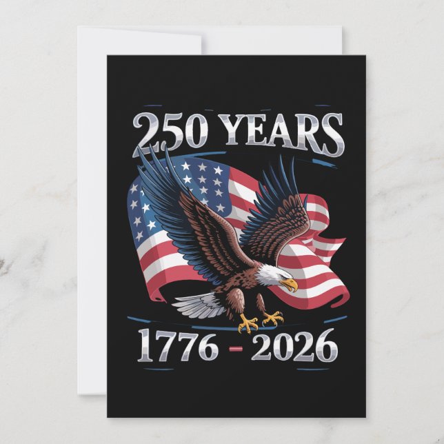 Invitación 250 Years 4th Of July Eagle USA Flag 1776 2026 (Anverso)