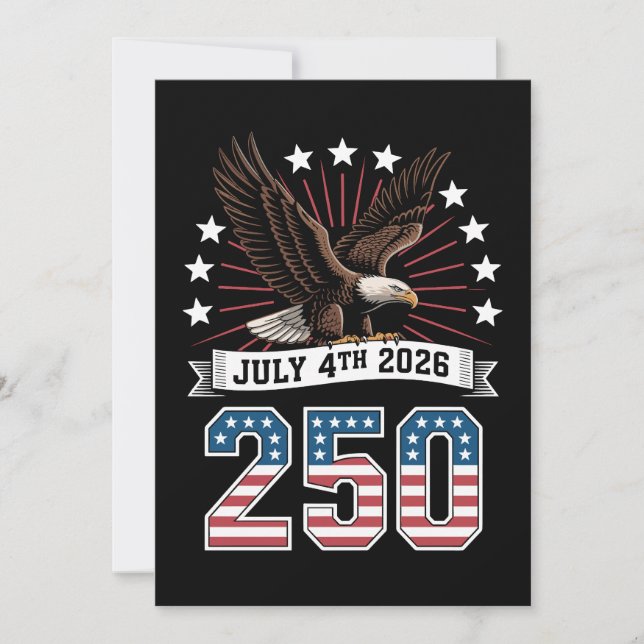 Invitación 250th Anniversary Patriotic 4th Of July 1776 2026 (Anverso)