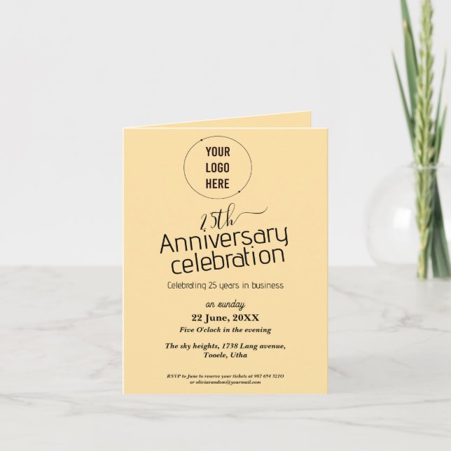 Invitación 25.ª celebración del aniversario de la compañía (Anverso)